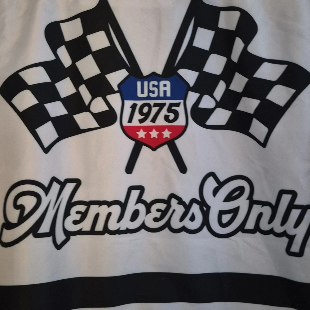 Members Only Black & White Racing Track Jacket NWT Sz S